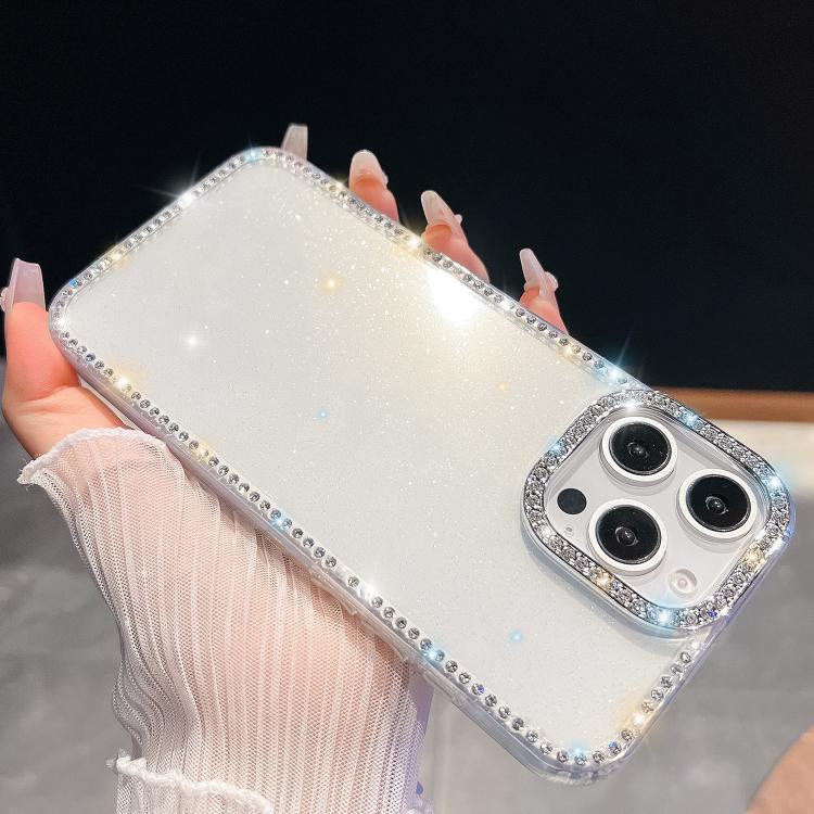 Rhinestone Glitter TPU 4-corners Anti-fall Phone Case, For iPhone 16e, For iPhone 16 Pro Max, For iPhone 16 Pro, For iPhone 16 Plus