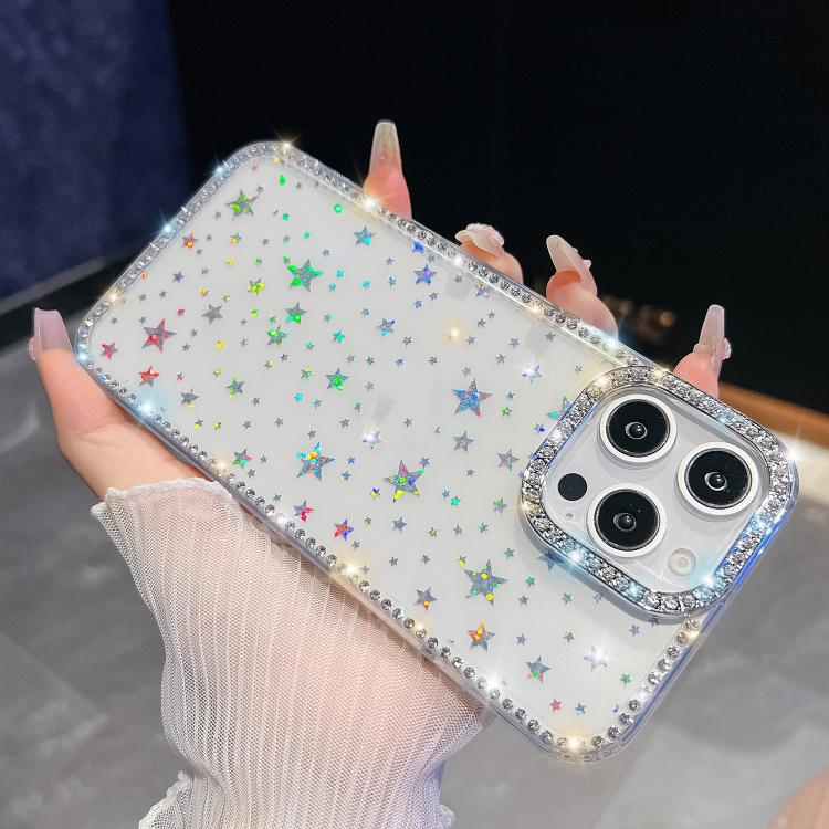 Rhinestone Glitter TPU 4-corners Anti-fall Phone Case, For iPhone 16e, For iPhone 16 Pro Max, For iPhone 16 Pro, For iPhone 16 Plus
