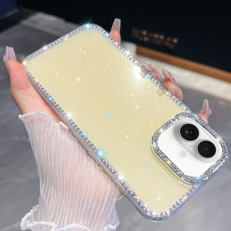Rhinestone Glitter TPU 4-corners Anti-fall Phone Case, For iPhone 16e, For iPhone 16 Pro Max, For iPhone 16 Pro, For iPhone 16 Plus