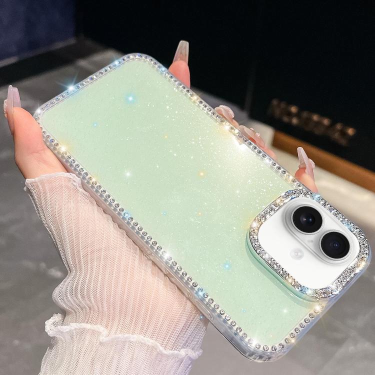 Rhinestone Glitter TPU 4-corners Anti-fall Phone Case, For iPhone 16e, For iPhone 16 Pro Max, For iPhone 16 Pro, For iPhone 16 Plus