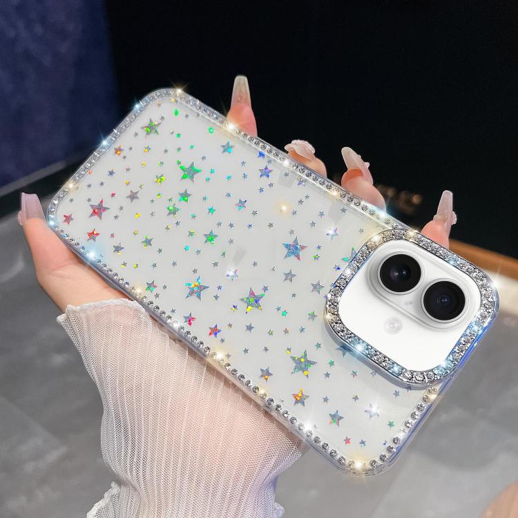 Rhinestone Glitter TPU 4-corners Anti-fall Phone Case, For iPhone 16, For iPhone 15 Pro Max, For iPhone 15 Pro, For iPhone 15
