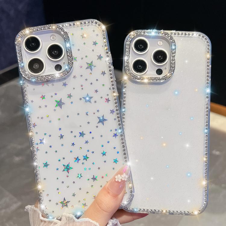 Rhinestone Glitter TPU 4-corners Anti-fall Phone Case, For iPhone 16e, For iPhone 16 Pro Max, For iPhone 16 Pro, For iPhone 16 Plus