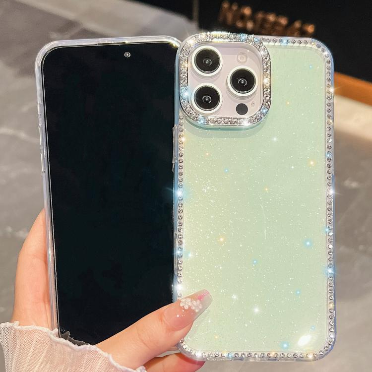 Rhinestone Glitter TPU 4-corners Anti-fall Phone Case, For iPhone 16, For iPhone 15 Pro Max, For iPhone 15 Pro, For iPhone 15