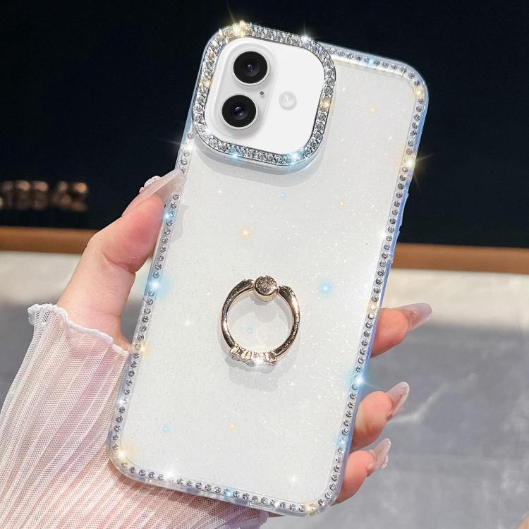 Rhinestone Glitter TPU Ring Holder Anti-fall Phone Case, For iPhone 17 Pro Max, For iPhone 17 Pro, For iPhone 17, For iPhone 17 Air