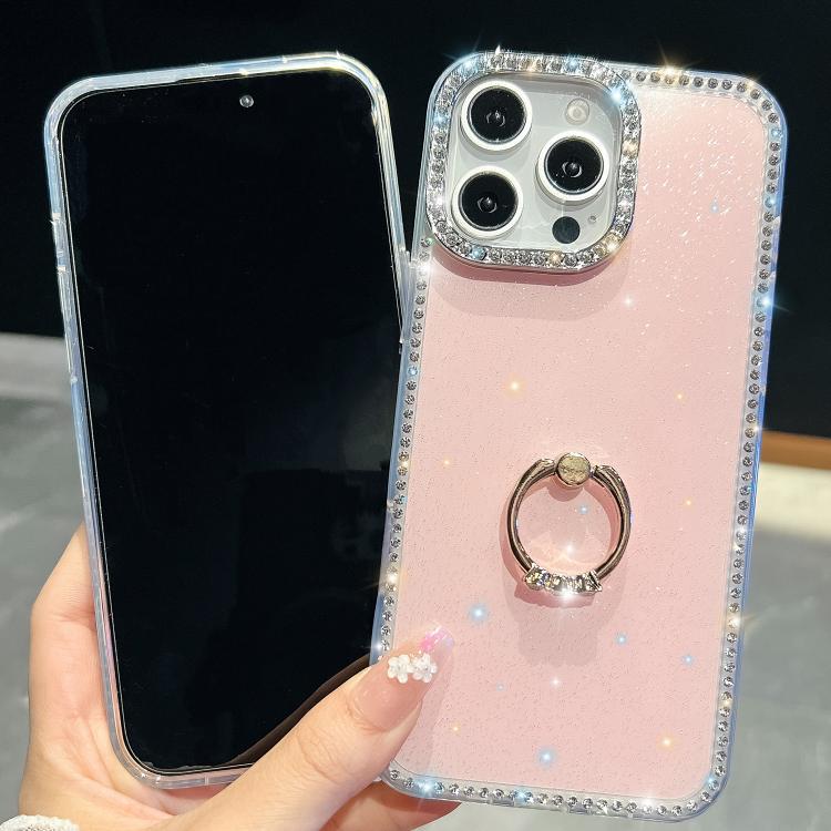 Rhinestone Glitter TPU Ring Holder Anti-fall Phone Case, For iPhone 14, For iPhone 14 Pro, For iPhone 14 Pro Max, For iPhone 13 Pro Max
