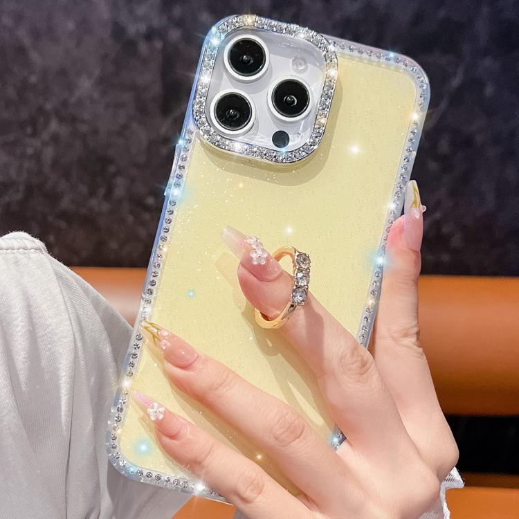 Rhinestone Glitter TPU Ring Holder Anti-fall Phone Case, For iPhone 14, For iPhone 14 Pro, For iPhone 14 Pro Max, For iPhone 13 Pro Max