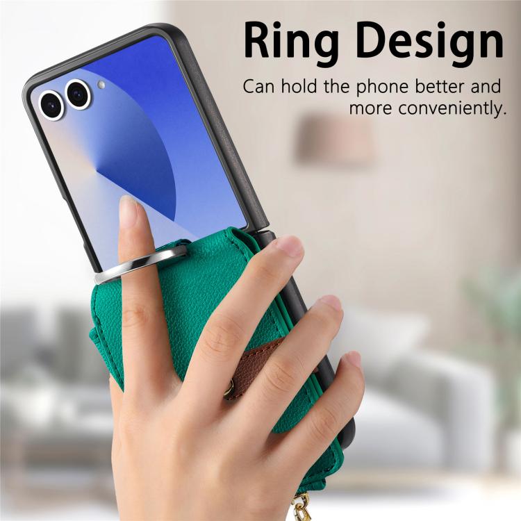 Litchi Texture Ring Vertical Zipper Wallet Phone Case