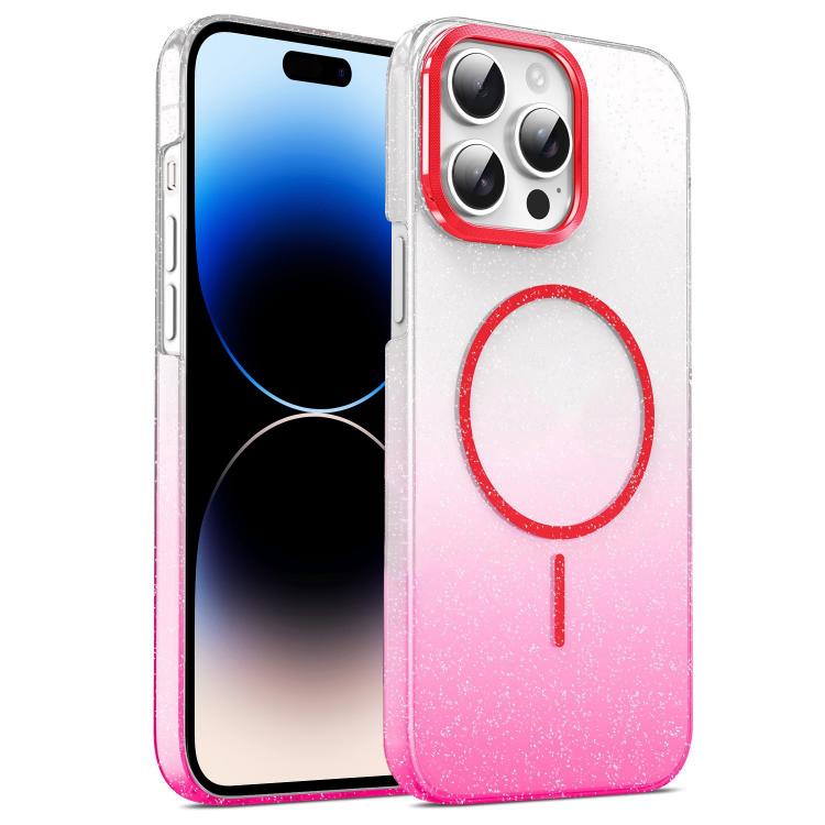 Gold Diamond Glitter Gradient MagSafe Shockproof Phone Case, For iPhone 15, For iPhone 14 Plus, For iPhone 14, For iPhone 14 Pro
