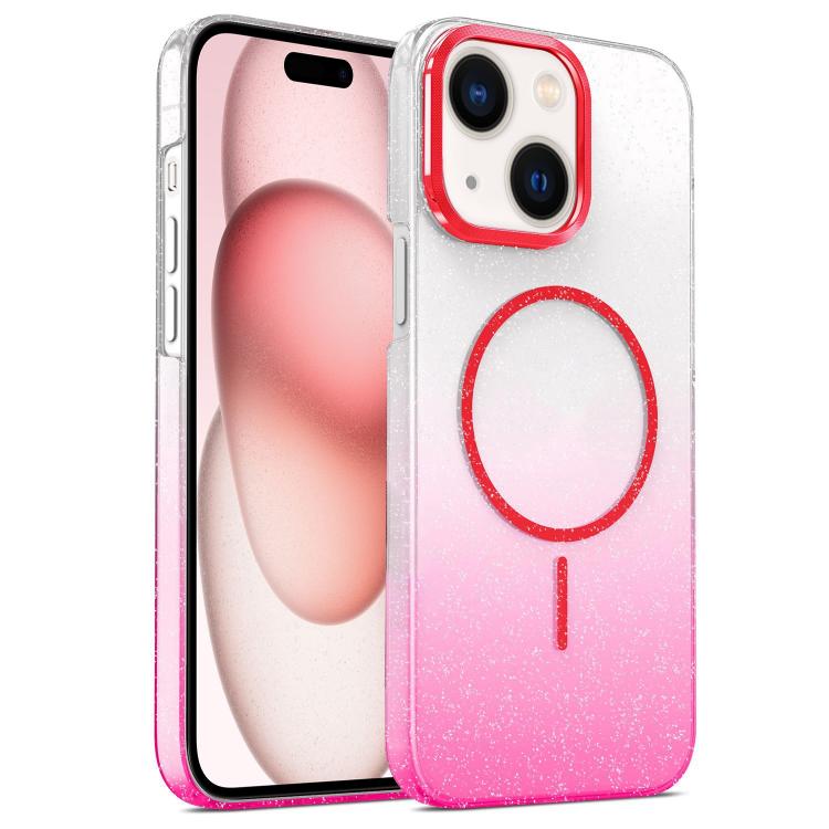 Gold Diamond Glitter Gradient MagSafe Shockproof Phone Case, For iPhone 15, For iPhone 14 Plus, For iPhone 14, For iPhone 14 Pro