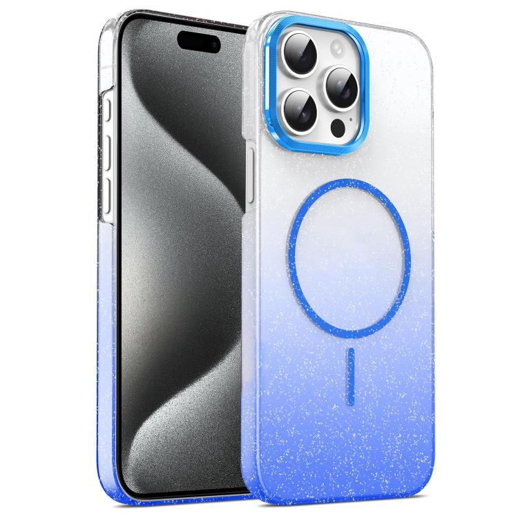 Gold Diamond Glitter Gradient MagSafe Shockproof Phone Case, For iPhone 16, For iPhone 15 Pro Max, For iPhone 15 Pro, For iPhone 15 Plus