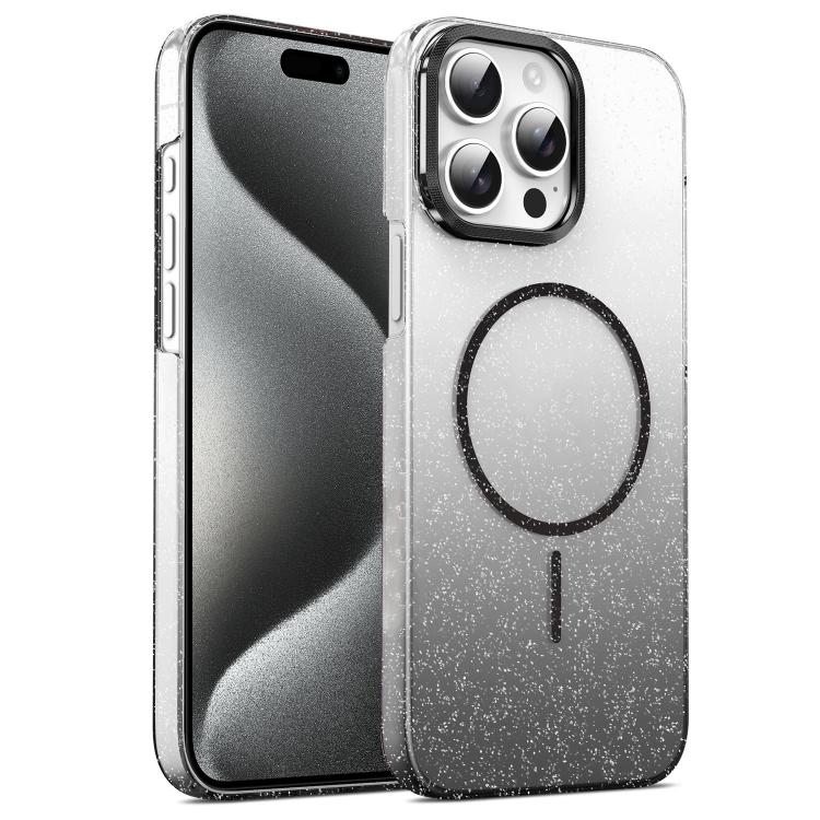 Gold Diamond Glitter Gradient MagSafe Shockproof Phone Case, For iPhone 16, For iPhone 15 Pro Max, For iPhone 15 Pro, For iPhone 15 Plus