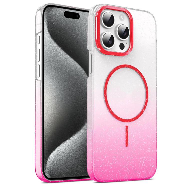 Gold Diamond Glitter Gradient MagSafe Shockproof Phone Case, For iPhone 16, For iPhone 15 Pro Max, For iPhone 15 Pro, For iPhone 15 Plus