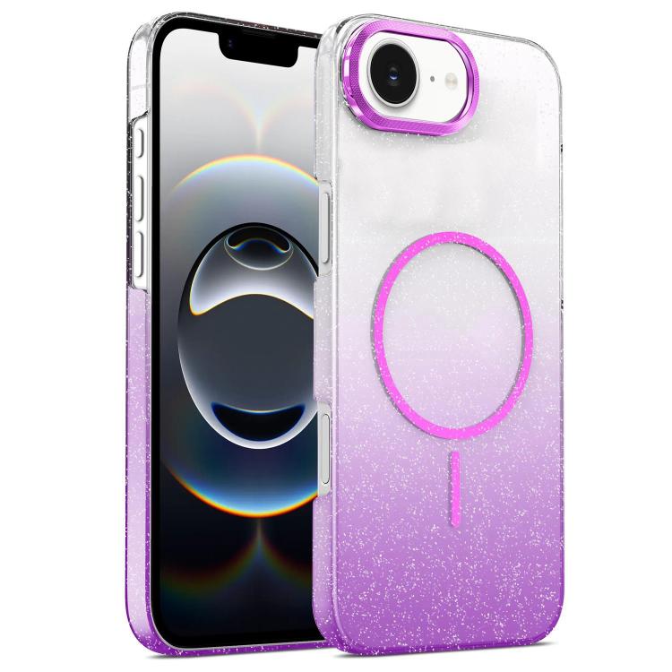 Gold Diamond Glitter Gradient MagSafe Shockproof Phone Case, For iPhone 16e, For iPhone 16 Pro Max, For iPhone 16 Pro, For iPhone 16 Plus