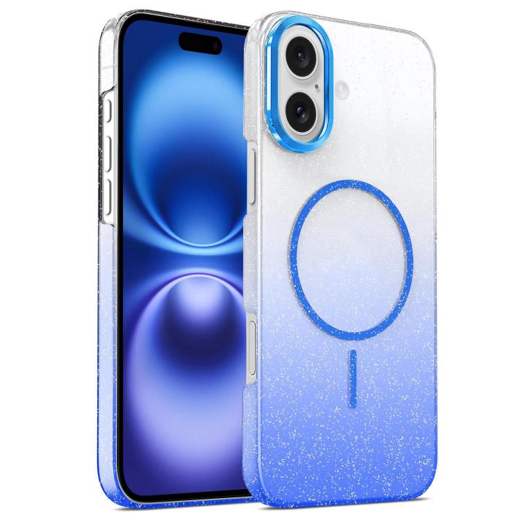 Gold Diamond Glitter Gradient MagSafe Shockproof Phone Case, For iPhone 16e, For iPhone 16 Pro Max, For iPhone 16 Pro, For iPhone 16 Plus