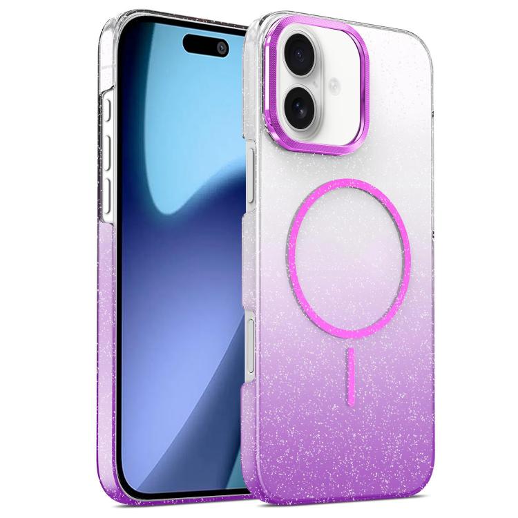 Gold Diamond Glitter Gradient MagSafe Shockproof Phone Case, For iPhone 17 Pro Max, For iPhone 17 Pro, For iPhone 17, For iPhone 17 Air