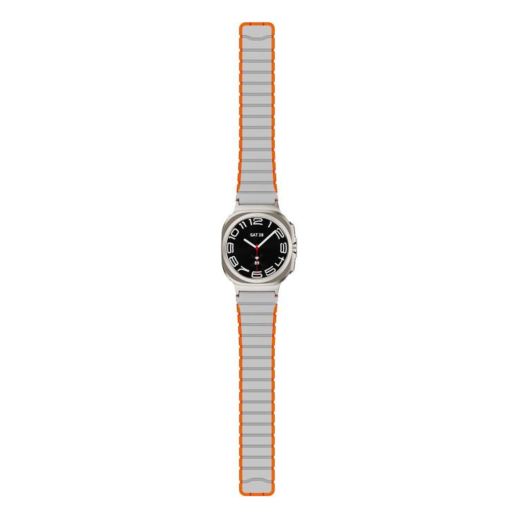 Magnetic Two Color Silicone Watch Band, For Samsung Galaxy Watch Ultra 47mm