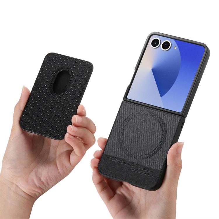 Twill Fabric Card Bag Ring Magnetic Back Phone Case