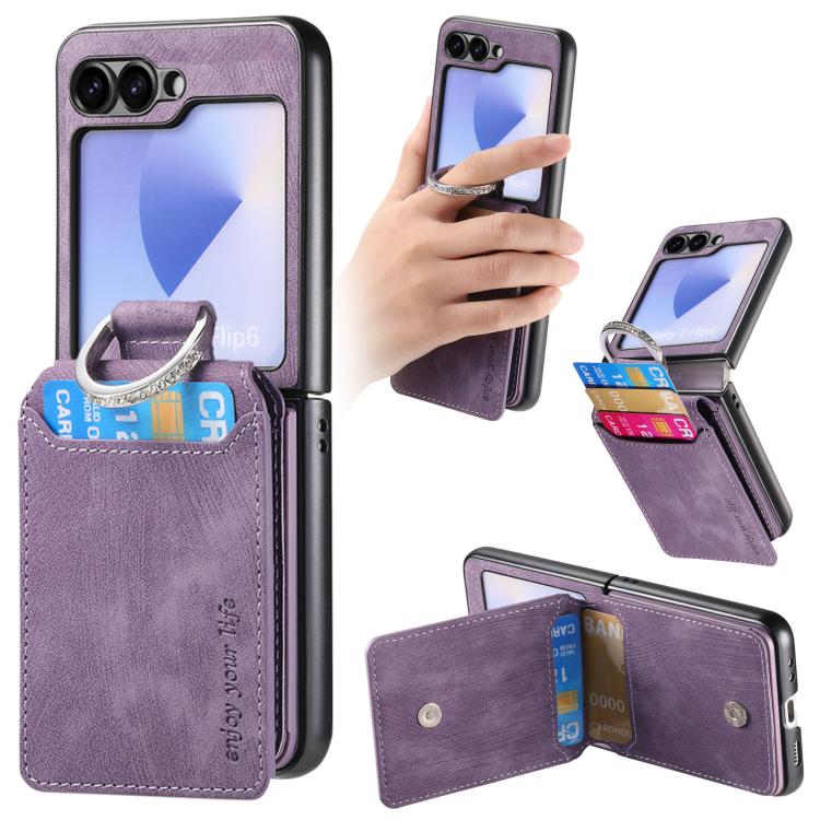 Retro Leather Ring Vertical Flip Wallet Phone Case