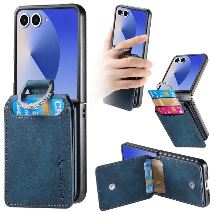 Retro Leather Ring Vertical Flip Wallet Phone Case