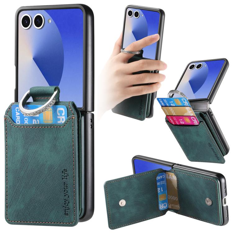 Retro Leather Ring Vertical Flip Wallet Phone Case