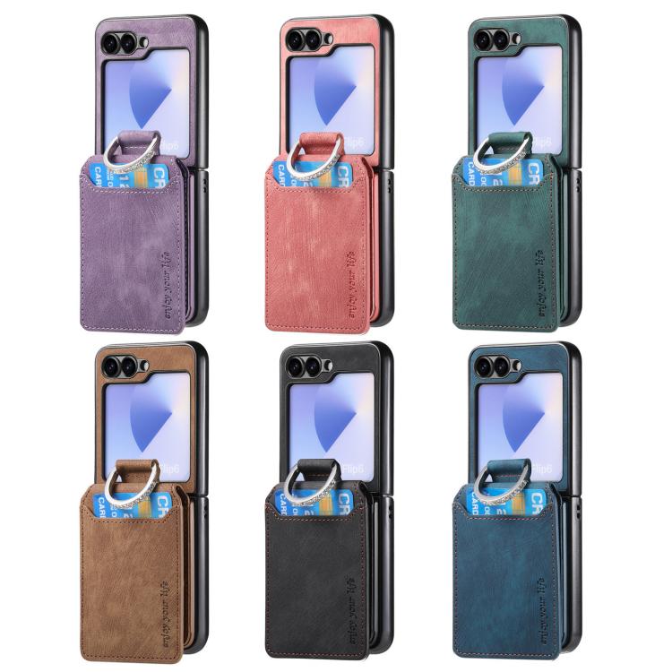 Retro Leather Ring Vertical Flip Wallet Phone Case