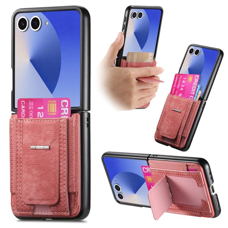 Retro Leather Fold Stand Elastic Card Bag Phone Case