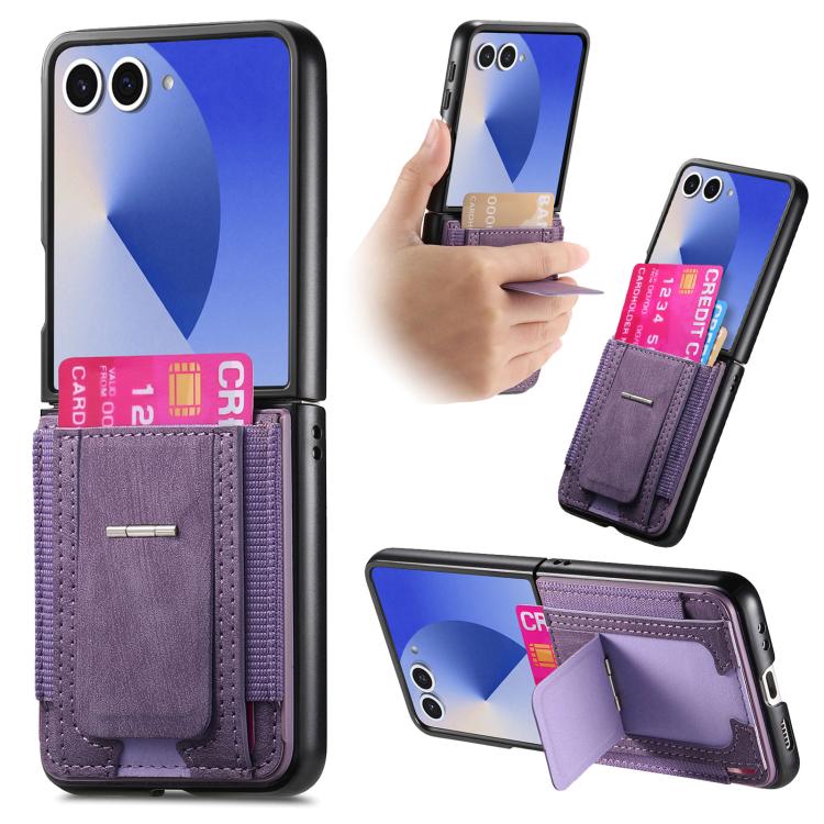 Retro Leather Fold Stand Elastic Card Bag Phone Case