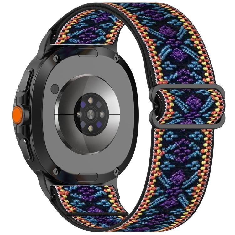 Ethnic Style Elastic Nylon Braided Watch Band, For Samsung Galaxy Watch 8 40 / 44mm