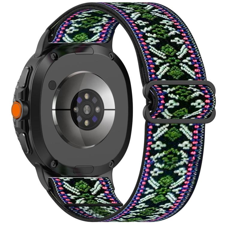Ethnic Style Elastic Nylon Braided Watch Band, For Samsung Galaxy Watch 8 40 / 44mm