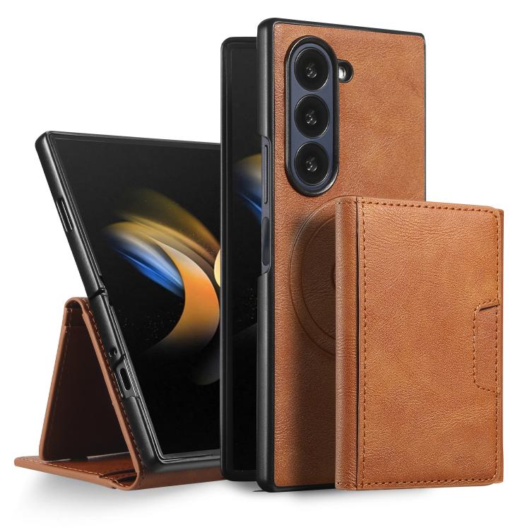 Kalebol Strong Magnetic MagSafe Tri-Fold Wallet Leather Phone Case