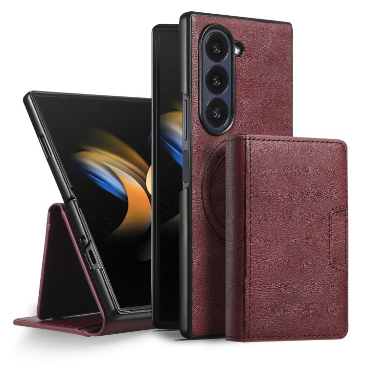 Kalebol Strong Magnetic MagSafe Tri-Fold Wallet Leather Phone Case