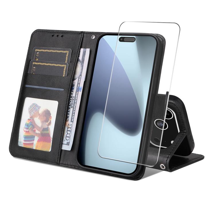 ENKAY Card Wallet Calf Texture Leather Phone Case with Thickened Glue No White Edge Film, For iPhone 17 Pro Max, For iPhone 17 Pro, For iPhone 17, For iPhone 17 Air