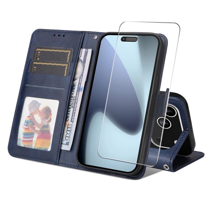 ENKAY Card Wallet Calf Texture Leather Phone Case with Thickened Glue No White Edge Film, For iPhone 17 Pro Max, For iPhone 17 Pro, For iPhone 17, For iPhone 17 Air