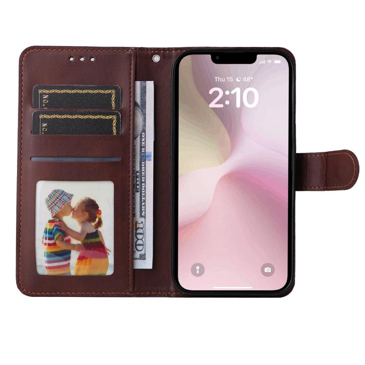 ENKAY Card Wallet Calf Texture Leather Phone Case with Thickened Glue No White Edge Film, For iPhone 16e, For iPhone 16 Pro Max, For iPhone 16 Pro, For iPhone 16 Plus