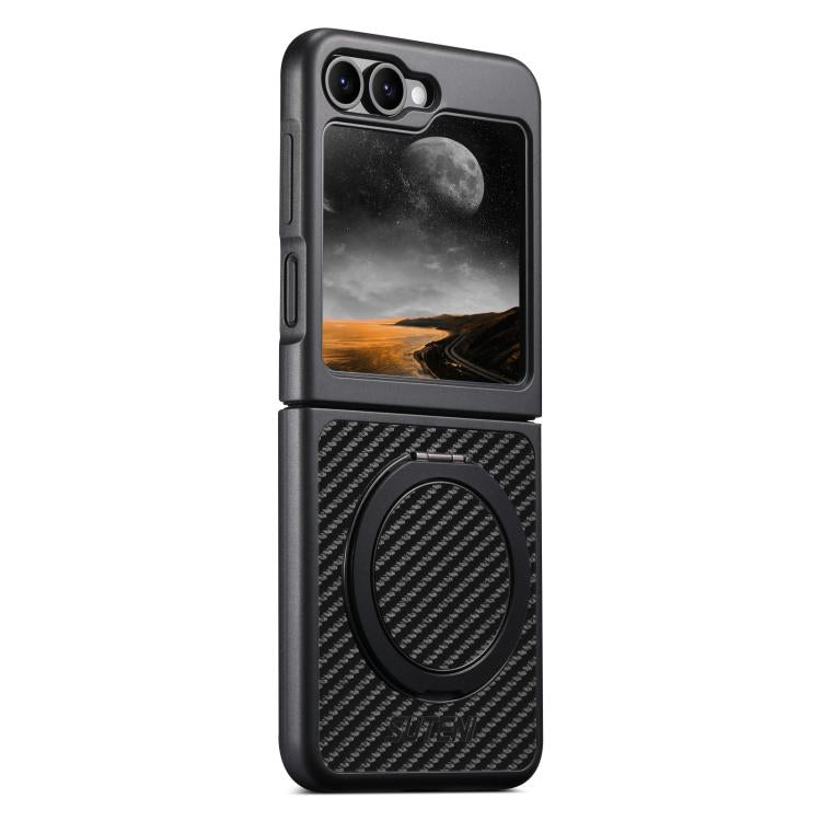 Suteni G3 Carbon Fiber Leather 360 Rotation Holder MagSafe Phone Case