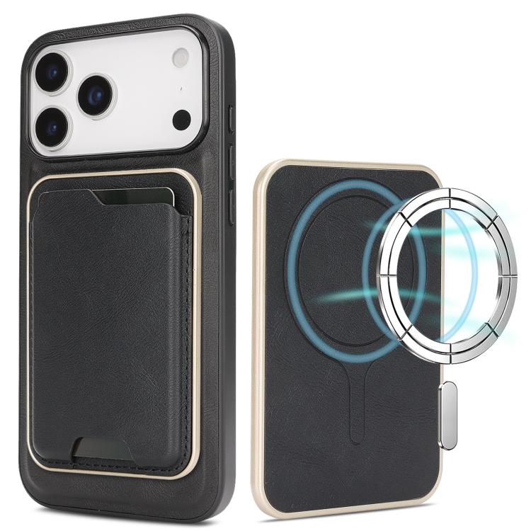 Kalebol Slim MagSafe Ring Magnetic Card Bag Leather Phone Case, For iPhone 17 Pro Max, For iPhone 17 Pro, For iPhone 17, For iPhone 17 Air