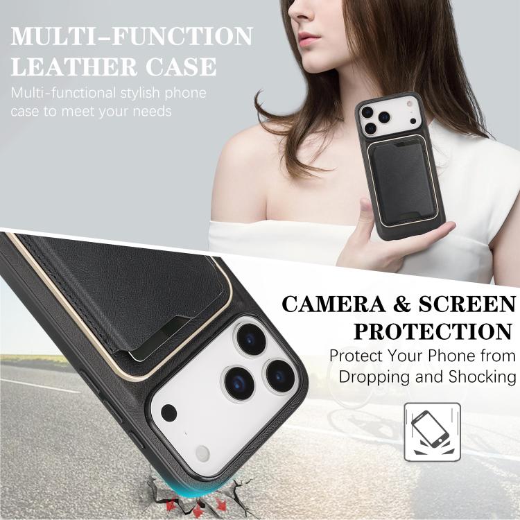 Kalebol Slim MagSafe Ring Magnetic Card Bag Leather Phone Case, For iPhone 17 Pro Max, For iPhone 17 Pro, For iPhone 17, For iPhone 17 Air