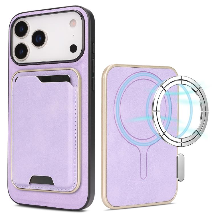 Kalebol Slim MagSafe Ring Magnetic Card Bag Leather Phone Case, For iPhone 17 Pro Max, For iPhone 17 Pro, For iPhone 17, For iPhone 17 Air