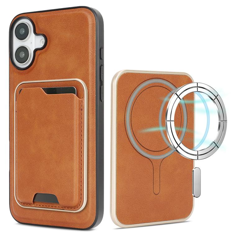 Kalebol Slim MagSafe Ring Magnetic Card Bag Leather Phone Case, For iPhone 17 Pro Max, For iPhone 17 Pro, For iPhone 17, For iPhone 17 Air