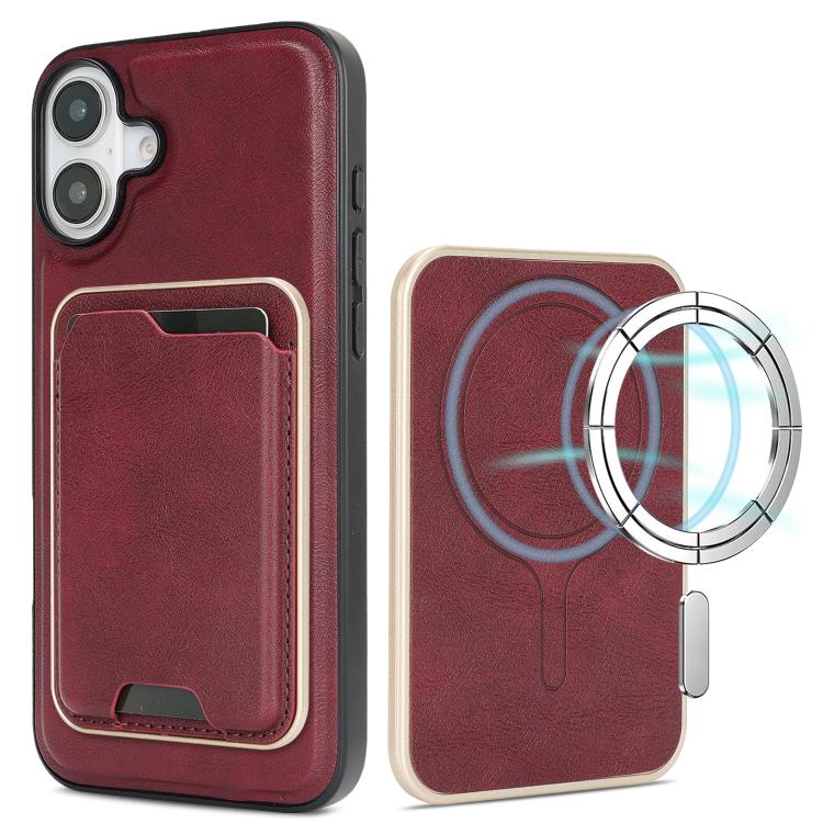 Kalebol Slim MagSafe Ring Magnetic Card Bag Leather Phone Case, For iPhone 17 Pro Max, For iPhone 17 Pro, For iPhone 17, For iPhone 17 Air