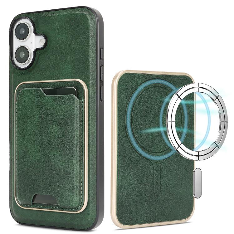 Kalebol Slim MagSafe Ring Magnetic Card Bag Leather Phone Case, For iPhone 17 Pro Max, For iPhone 17 Pro, For iPhone 17, For iPhone 17 Air