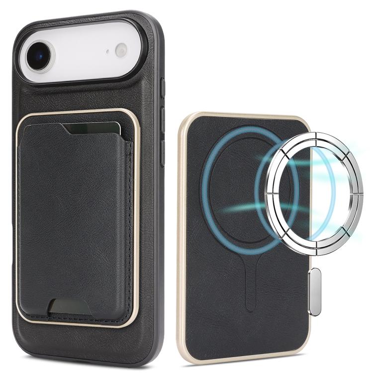 Kalebol Slim MagSafe Ring Magnetic Card Bag Leather Phone Case, For iPhone 17 Pro Max, For iPhone 17 Pro, For iPhone 17, For iPhone 17 Air