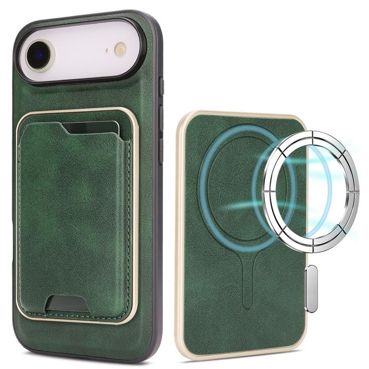 Kalebol Slim MagSafe Ring Magnetic Card Bag Leather Phone Case, For iPhone 17 Pro Max, For iPhone 17 Pro, For iPhone 17, For iPhone 17 Air