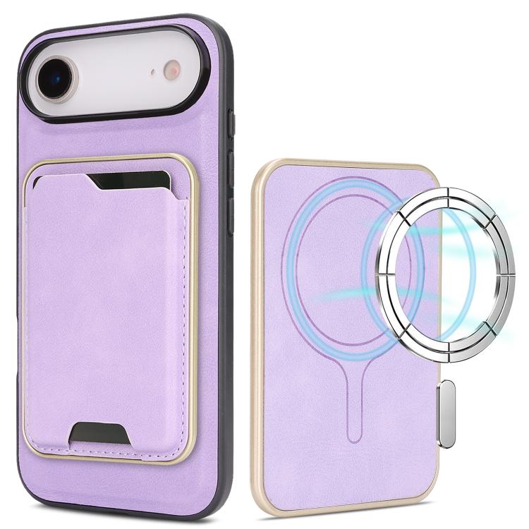 Kalebol Slim MagSafe Ring Magnetic Card Bag Leather Phone Case, For iPhone 17 Pro Max, For iPhone 17 Pro, For iPhone 17, For iPhone 17 Air