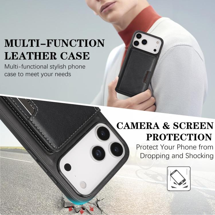 Kalebol Strong MagSafe Magnetic Two-Fold Card Bag Leather Phone Case, For iPhone 17 Pro Max, For iPhone 17 Pro, For iPhone 17, For iPhone 17 Air