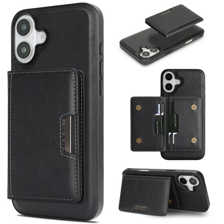 Kalebol Strong MagSafe Magnetic Two-Fold Card Bag Leather Phone Case, For iPhone 17 Pro Max, For iPhone 17 Pro, For iPhone 17, For iPhone 17 Air