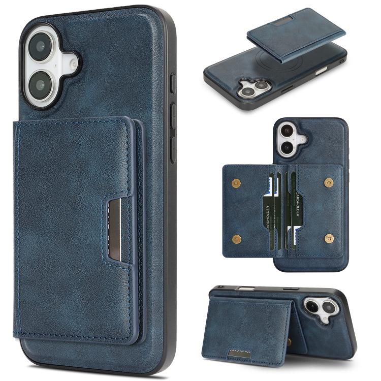Kalebol Strong MagSafe Magnetic Two-Fold Card Bag Leather Phone Case, For iPhone 17 Pro Max, For iPhone 17 Pro, For iPhone 17, For iPhone 17 Air