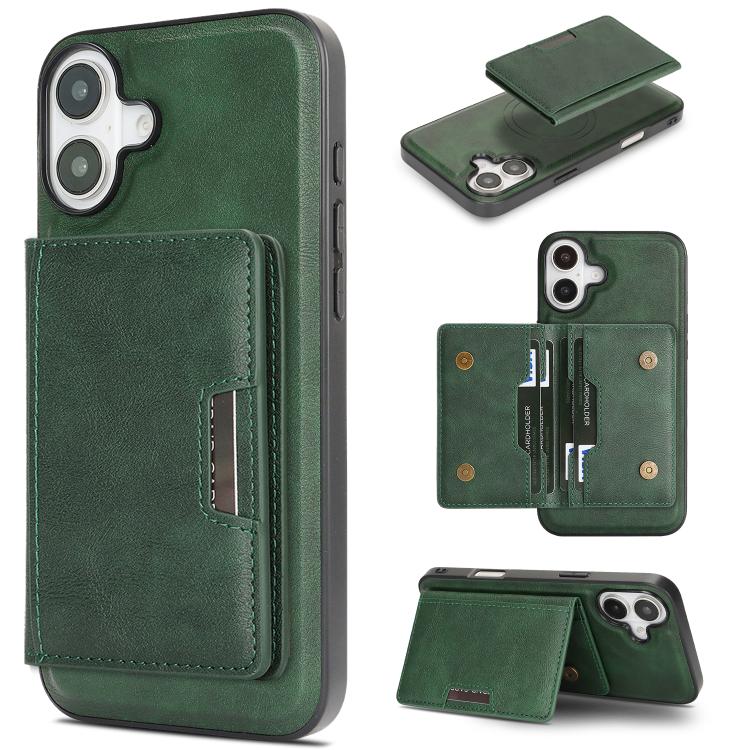 Kalebol Strong MagSafe Magnetic Two-Fold Card Bag Leather Phone Case, For iPhone 17 Pro Max, For iPhone 17 Pro, For iPhone 17, For iPhone 17 Air