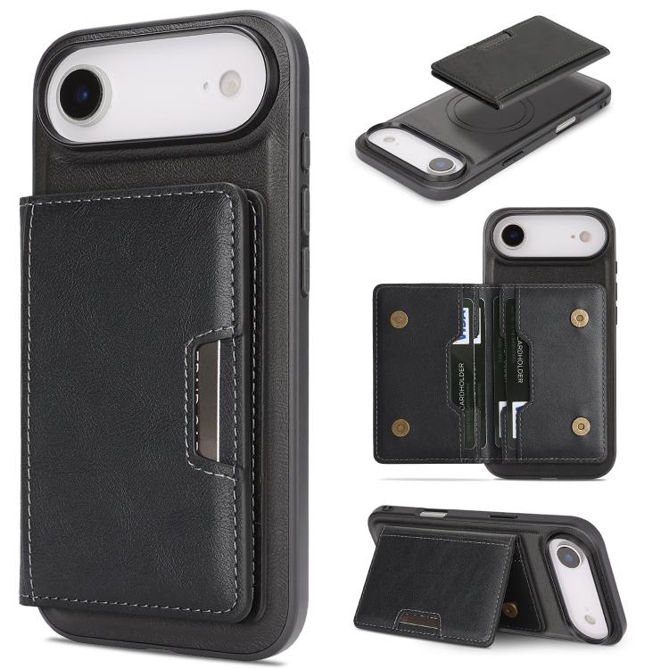 Kalebol Strong MagSafe Magnetic Two-Fold Card Bag Leather Phone Case, For iPhone 17 Pro Max, For iPhone 17 Pro, For iPhone 17, For iPhone 17 Air