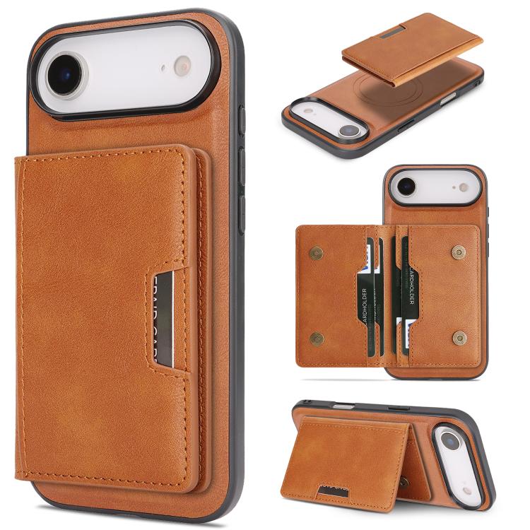 Kalebol Strong MagSafe Magnetic Two-Fold Card Bag Leather Phone Case, For iPhone 17 Pro Max, For iPhone 17 Pro, For iPhone 17, For iPhone 17 Air